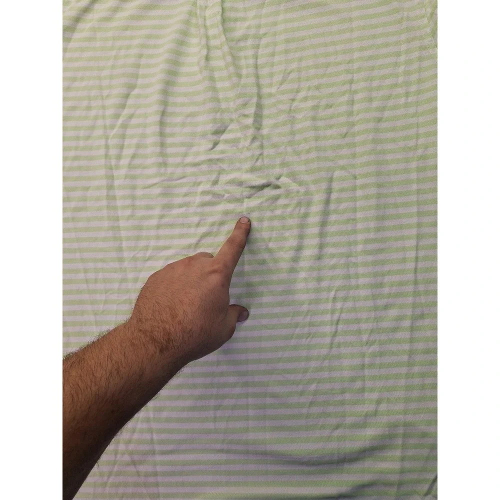 Polo‎ Ralph Lauren Polo Shirt Mens 3XLT Knit Oxford Green White Striped Preppy